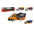 Auto odtahovka + auto kov/plast 11cm na zpětné natažení mix druhů v krabičce 24x7,5x6cm