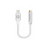 Audio adaptér Lightning / jack 3,5 mm (samice), textilní oplet, délka 0,15 m stříbrný