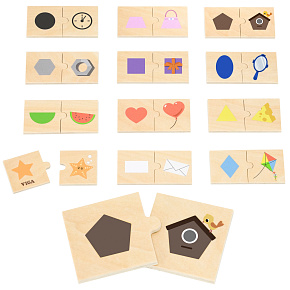 VIGA Sada Puzzle Spojování Tvarů a Předmětů