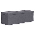 Čalouněný pikovaný puf 111x38 cm s úložným prostorem, lavice, truhla, tmavě šedá ModernHome