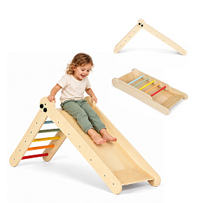 Drewniany plac zabaw dla dzieci zestaw wspinaczkowy Montessori drabinka z rampą HENRY ECOTOYS Drewniany plac zabaw dla dzieci zestaw wspinaczkowy Montessori drabinka z rampą HENRY ECOTOYS