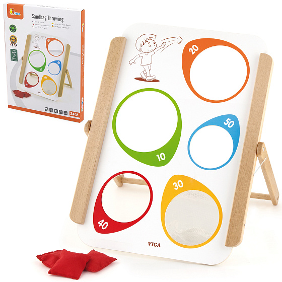 VIGA Drewniana Gra Zręcznościowa Rzut do Celu Ogród Montessori Edukacyjna FSC