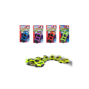 Auto závodní driftovací plast 17cm na setrvačník 4 barvy na kartě