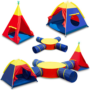 Lebula  namiot dla dzieci domek tipi do domu ogrodu wigwam + tunel zestaw 7w1