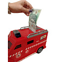 Lebula skarbonka na monety banknoty świnka prezent na pieniądze otwierana interaktywna auto straż pożarna