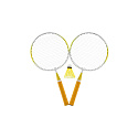 Badminton sada dětská kov/plast 2 pálky + 1 košíček 2 barvy v síťce 23x45x6cm