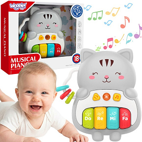 WOOPIE BABY Interaktivní Pianko Kočička Hudební Varhánky Zvuky Světlo 18m+