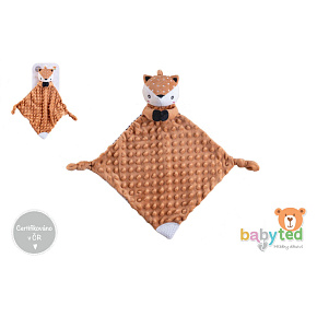 Srneček usínáček babyted, kousátko, chrastítko plyš 25x25cm na kartě v sáčku 0m+