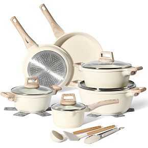 Just Perfecto JL-28 : Batterie de cuisine en granit 15 pièces - Beige