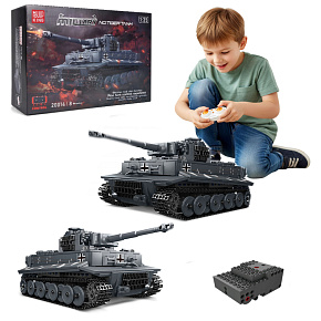 Lebula konstrukční kostky sada 850 prvků dálkově ovládaný tank Tiger Lebula konstrukční kostky sada 850 prvků dálkově ovládaný tank Tiger