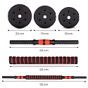 Nastavitelné činky 2x10 kg činka sada 20 kg osa MOVEPRO
