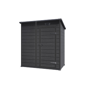 Essential zahradní domek 6 × 4 tmavě šedá / černá
