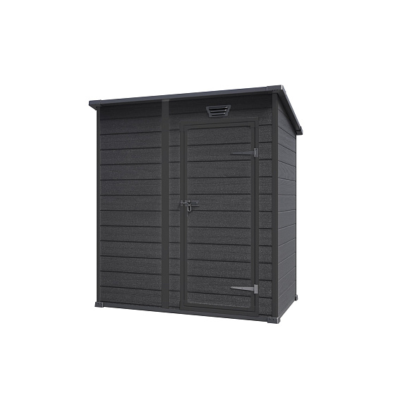 Essential zahradní domek 6 × 4 tmavě šedá / černá