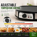 Just Perfecto JP-CRP32 : Crêpière & Plaque Électrique - Crêpière Antiadhésive 30 cm, 1000 W