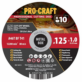 Sada řezných kotoučů Procraft CD125x1.0b